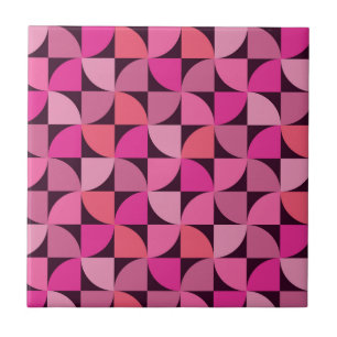Midden eeuw modern geometrisch patroon roze tegeltje