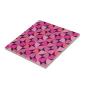 Midden eeuw modern geometrisch patroon roze tegeltje (Zijkant)