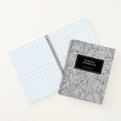 Midden Eeuw Modern Geometrisch Zwart Wit Notitieboek (Binnen)