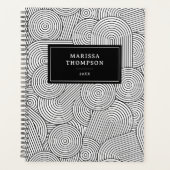 Midden Eeuw Modern Geometrisch Zwart Wit Planner (Voorkant)