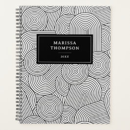 Midden Eeuw Modern Geometrisch Zwart Wit Planner