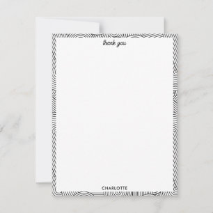 Midden Eeuw Modern Geometrische Boog Zwart Wit Bedankkaart