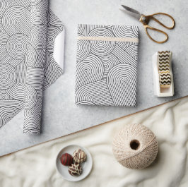 Midden Eeuw Modern Geometrische Boog Zwart Wit Cadeaupapier