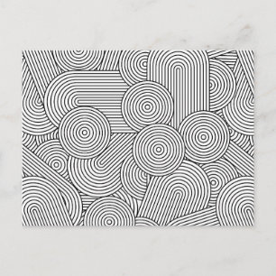 Midden Eeuw Modern Geometrische Boog Zwart Wit Feestdagenkaart