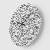 Midden Eeuw Modern Geometrische Boog Zwart Wit Grote Klok (Hoek)
