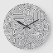 Midden Eeuw Modern Geometrische Boog Zwart Wit Grote Klok (Voorkant)