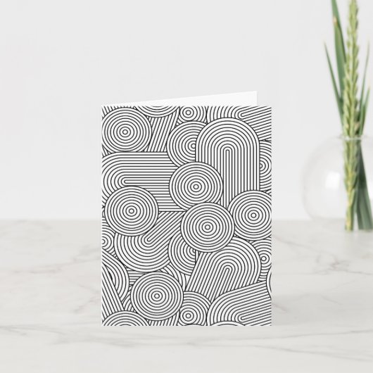 Midden Eeuw Modern Geometrische Boog Zwart Wit Kaart (Voorkant)
