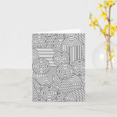 Midden Eeuw Modern Geometrische Boog Zwart Wit Kaart (Gele Bloem)