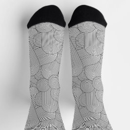 Midden eeuw modern geometrische boog zwart wit sokken