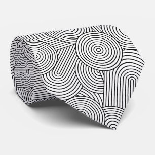 Midden eeuw modern geometrische boog zwart wit stropdas