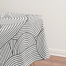 Midden Eeuw Modern Geometrische Boog Zwart Wit Tafelkleed