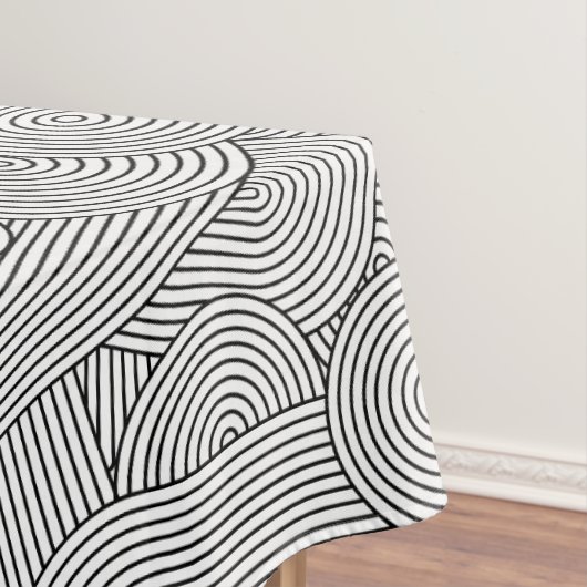 Midden Eeuw Modern Geometrische Boog Zwart Wit Tafelkleed (Voorbeeld)