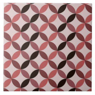 Midden eeuw modern geometrische cirkels koraal bru tegeltje