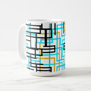 Midden eeuw modern geometrische lijnen koffiemok