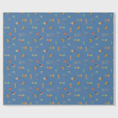 Midden Eeuw Modern Gestructureerd Blauw Cadeaupapier (Vlak)