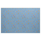Midden eeuw modern gestructureerd medium blauw stof (Fat Quarter)