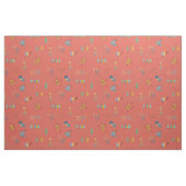 Midden Eeuw Modern Getextureerd Donker Koraal Stof (Fat Quarter)