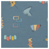 Midden Eeuw Modern Getextureerd Donkerblauw Stof (Close Up)