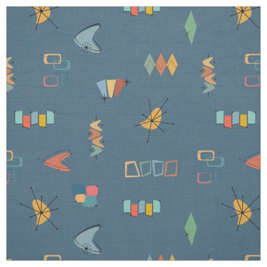 Midden Eeuw Modern Getextureerd Donkerblauw Stof (Swatch)