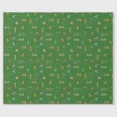 Midden Eeuw Modern Getextureerd Groen Cadeaupapier (Vlak)