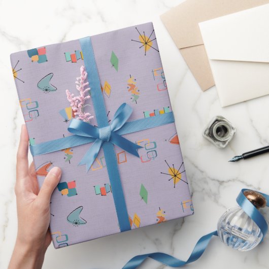 Midden Eeuw Modern Getextureerd Lichtpaars Cadeaupapier (Geschenken)