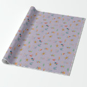 Midden Eeuw Modern Getextureerd Lichtpaars Cadeaupapier (Uitgerold)