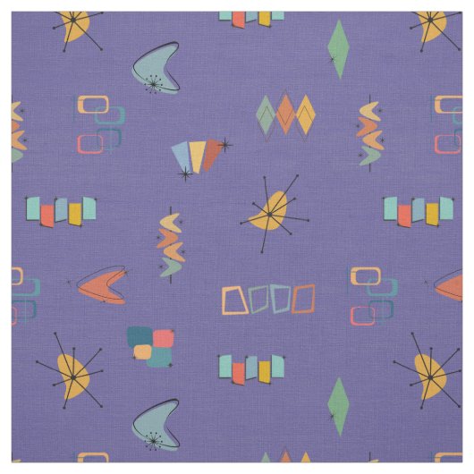 Midden Eeuw Modern Getextureerd Medium Paars Stof (Swatch)