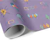 Midden Eeuw Modern Getextureerd Paars Cadeaupapier (Rol Hoek)
