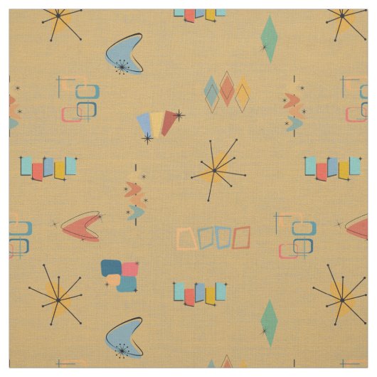 Midden Eeuw Modern Getextureerde Mosterd Stof (Swatch)