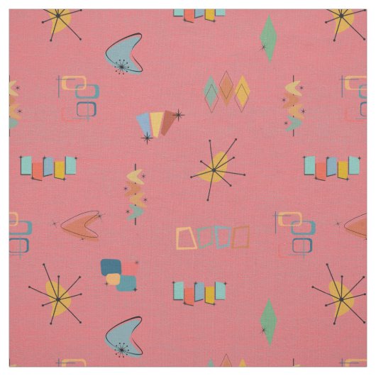 Midden Eeuw Modern Getextureerde Watermeloen Stof (Swatch)