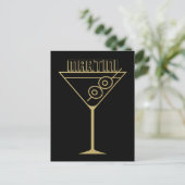 Midden Eeuw Modern Goud 2 Olijf Martini Briefkaart (Staand voorkant)