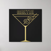 Midden Eeuw Modern Goud 2 Olijf Martini Canvas Afdruk (Voorkant)
