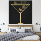 Midden Eeuw Modern Goud 2 Olijf Martini Canvas Afdruk (Insitu (Slaapkamer))