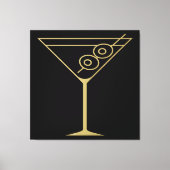 Midden Eeuw Modern Goud 2 Olijf Martini Canvas Afdruk (Voorkant)