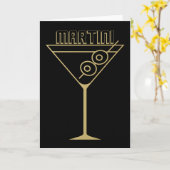 Midden eeuw modern goud 2 olijf martini kaart (Gele Bloem)