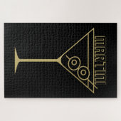 Midden eeuw modern goud 2 olijf martini legpuzzel (Horizontaal)