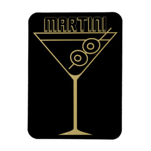Midden Eeuw Modern Goud 2 Olijf Martini Magneet