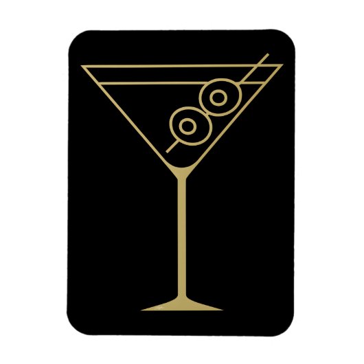 Midden Eeuw Modern Goud 2 Olijf Martini Magneet (Verticaal)