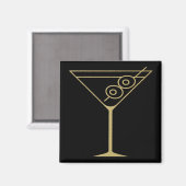 Midden eeuw modern goud 2 olijf martini magneet (Voorkant / Achterkant)