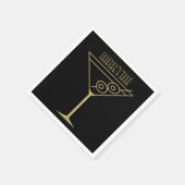Midden Eeuw Modern Goud 2 Olijf Martini Servet (Hoek)