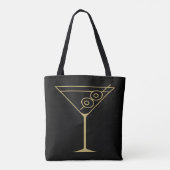 Midden Eeuw Modern Goud 2 Olijf Martini Tote Bag (Achterkant)