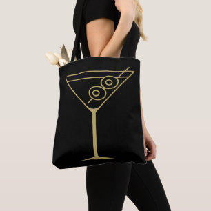 Midden Eeuw Modern Goud 2 Olijf Martini Tote Bag