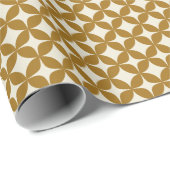 Midden eeuw Modern Goud Oker Geel Geometrisch Cadeaupapier (Rol Hoek)