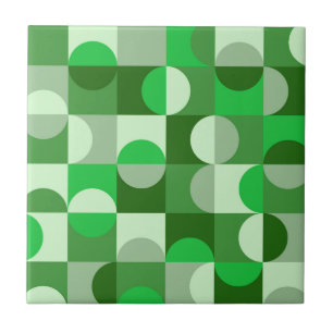 Midden eeuw modern half cirkel patroon jade groen tegeltje