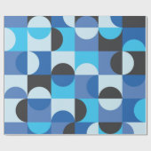 Midden eeuw modern half cirkels blauw turkoois cadeaupapier (Vlak)