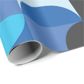 Midden eeuw modern half cirkels blauw turkoois cadeaupapier (Rol Hoek)