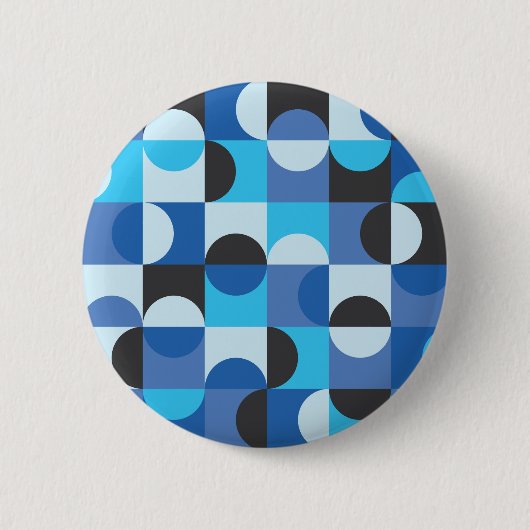 Midden eeuw modern halfronde blauwe turquoise ronde button 5,7 cm (Voorkant)