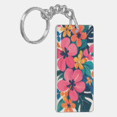 Midden eeuw modern hawaï boho kunst sleutelhanger (Voorkant Links)