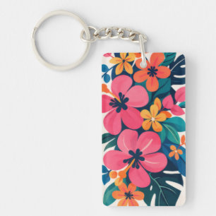 Midden eeuw modern hawaï boho kunst sleutelhanger