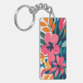 Midden eeuw modern hawaii boho kunst sleutelhanger (Voorkant Links)